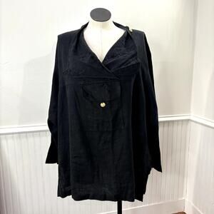 Design Todays Plus Size Tunic Top Linen Lagenlook Hippie Boho Embroidered Pocket